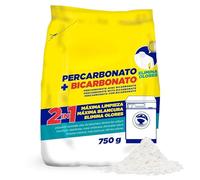 Percarbonato + Bicarbonato blanqueador, Percabonato Sódico, Apto para el lavado de ropa tanto blanca como de color, alarga la vida de su lavadora, Elimina Manchas Difíciles y Olores, 750 gramos, 1 ud