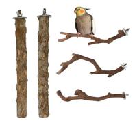 Percas para pájaros - Madera de UVA | Perca para Loros de 5 Piezas | de Percha para pájaros pequeños y medianos para trepar, Descansar y Jugar con Madera Natural Que Proporciona un Agarre Seguro