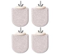 Perch de pájaros, 4 piezas de piedra volcánica de piedra para el ejercicio del pie, molienda de pico con función de masticación, accesorios de jaula para lavo de lavo cacatúa, textura gris, uso de mas
