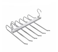 Percha 6 en 1 para pantalones, ahorro de espacio, de aluminio, plegable, ligero, para armario, pantalones, bufandas, jeans (gris)