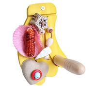Percha colgante de loro, masticable de madera de plátano Soporte de pájaro colorido | Estructura de entretenimiento de masticación extendida para pájaros de madera maciza para especies