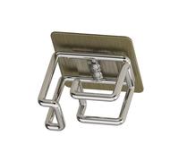 Percha de acero resistente al óxido para lavabo, montaje adhesivo, ahorro de espacio, para baño, cocina, estante de almacenamiento, gancho para colgar toallas adhesivo multifuncional