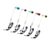 Percha de alarma de mordida de pesca de carpa con luz LED - Indicador electrónico impermeable para aparejos de pesca gruesa, uso nocturno, 22 cm (amarillo)