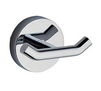 Kibath 456423, accesorio diseño ME percha para baño acabada en cromo brillo opciones de colocación: con tornillos/con adhesivo 3m