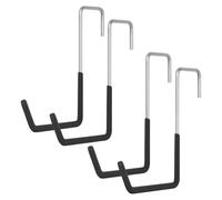 Percha de bicicleta resistente, gancho de garaje de metal para colgar sobre la puerta con 4 ganchos multiusos que ahorran espacio, ideal para bicicletas, escaleras, cestas de flores, almacenamiento de