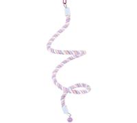 Percha de Cuerda para pájaros, 1, 5 m, Flexible, Segura, de algodón Suave, con Cascabel y Gancho para trepar, Jugar de pie, Juguetes para pájaros, Perchas de Cuerda para jaulas de, Percha
