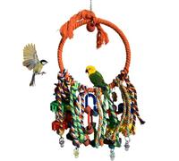 Percha de cuerda para pájaros con campanilla - Campana colgante, jaula de loro, escaleras de escalada | Juguetes coloridos para masticar para periquitos - Juguete triturador de forraje para periquitos
