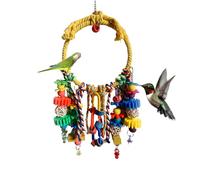 Percha de cuerda para pájaros con campanilla - Campana colgante, jaula de loro, escaleras de escalada | Juguetes coloridos para masticar para periquitos - Juguete triturador de forraje para periquitos