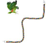 Percha de cuerda para pájaros para loros, cacatúas, periquitos, jaulas para periquitos, cómodas y coloridas perchas de cuerda de juguete (grande, 41 pulgadas)
