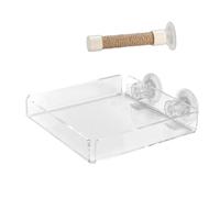 Percha de ducha para pájaros, soporte de baño para ventana con bandeja para | La percha montada en ventana proporciona un lugar estable para el baño, el aseo y las actividades diarias de enriquecimiento