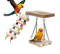 Percha de escalera para jaula de pájaros, percas de columpio Conure con escalera, juguetes masticables para pájaros, columpio para pájaros de amor, hámsters, accesorios para jaula de periquitos