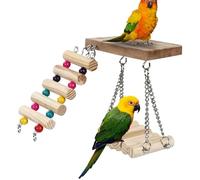 Percha de escalera para jaula de pájaros, percha para pájaros con escalera | Escalera giratoria en pie para perchas inseparables | Juguetes para masticar para pájaros, para tortolitos