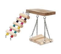 Percha de Escalera para Loros, Perchas de Conure con Escalera, Percha de Escalera para Loros para Jaula, Soportes de Madera para pájaros, Juguetes masticables para Animales pequeños