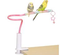 Percha de escritorio de cuerda de algodón arcoíris para loros | Soporte de entrenamiento de metal de PVC antideslizante | interactivo para aliviar el aburrimiento de 300 g | Gimnasio de