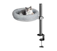 Percha de escritorio para gatos de interior - Plataforma elevada para apoyar gatos de mesa, robusto soporte para muebles, cómodo cojín para mascotas, accesorio de instalación rápida