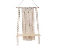 Percha de estante de macramé, estante para colgar en la pared - Percha de pared hecha a mano Boho,Accesorio de decoración interior tejido, estante de pared de cuerda Boho hecho a mano para maria