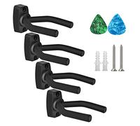 Percha de guitarra, 4 perchas para guitarra, soporte de pared, soporte para guitarra, ukelele y bajo