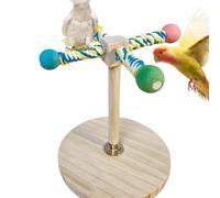 Percha De Loro De Madera - Perca De Pájaro De Mesa │ Poste De Molienda De Patas │ Rama De Enriquecimiento Para Periquitos Y Macaws | Soporte Estable Y Sostenible Para Entretenimiento Activo Del Pájaro