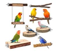 Percha de Loros | Set Y Bandeja Madera Tus Aves | Percha Antideslizante para Ninfas | Aves: Loros, Ninfas, Canarios, Periquitos, Pinzones, Cotorras E Inseparables