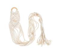 Percha de Macramé para Ukelele de Algodón y Lino, Beige | Colgador Mural para Casa, Sujeción Estable y Decoración Sencilla, Diseño Tejido Creativo para Instrumento