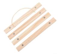 Percha de madera de pino natural, juego de 4 tiras de madera para pósteres, fotos, mapas, no requiere pegamento, exhibición de pared para sala de estar o dormitorio (51 cm)