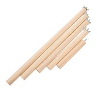 Percha de Madera Natural para Jaulas de Pájaros, 5 Piezas | Arandelas de Acero y Tuercas , Montaje Tornillo, para Canarios y Loros