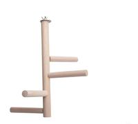 Percha de madera natural para pájaros con escalones de escalada para periquitos, periquitos, cacatúas, agapornis, apoyo a la participación activa en el confinamiento