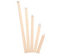 Percha de Madera para Loros Jaula 5 Piezas, Tornillos | Ajuste Seguro Arandelas y Tuercas, Superficie Natural sin Rebabas, Tono Caqui para Periquitos
