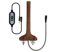 Percha de madera simulada, percha calefactora para jaula, de madera simulada en jaula, poste de estación de calefacción estable para pájaros para palomas, mynas, loros grises africanos, peluca