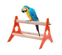 Percha de Madera Triangular para Pájaros, Soporte de Entrenamiento Interactivo, Naranja, Madera y Plástico, 145.4g, para Periquitos, Cotorras, Cacatúas, Agapornis