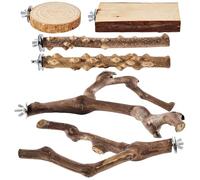 Percha De Pájaros De Madera, Varillas De Masticar De Jaula, Kit De Ramas Naturales | Estructura De Molienda De Patas Mejorando La Participación En Las Actividades, Ideal Para Loro, Calopsitte