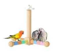 Percha De Pájaros - Plataforma De Miembros Giratorios De Madera Juguete De Pie Para Loros, Función De Rama Retorcida Amigable, Dispositivo De Engaño Aviar Mejorando La Movilidad | Jaula Para Pe