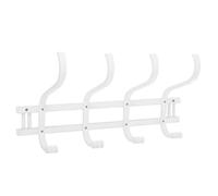 Percha de pared con 4 colgadores dobles de madera alamo y abedul en blanco