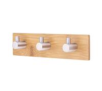 Percha de Pared de Acero Inoxidable de bambú Natural, Gancho para Bolsa, Toallero para Baño, Cocina, Perchas sin Rastro, Perchas Montadas en la Pared para Armario de Dormitorio, 5 Piezas (#2)