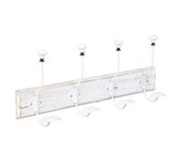 Percha de pared de madera con 4 ganchos 52x1.3x8h cm