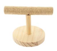 Percha de Pie para Entrenamiento de Cacatúas, Soporte | Jaula de Pájaros, Periquitos y Pinzones, Madera Natural, Color Caqui, Uso en Hogar