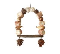 Percha de pie para pájaros, juguete para masticar, con piñas para todos los tamaños, jaula de entretenimiento