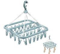 Percha de plástico Bangbobi con 32 Pinzas, Perchero Plegable, Perchero Extensible - Percha para Ropa Seca Que Ahorra Espacio