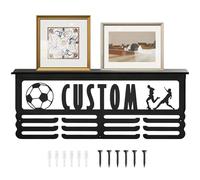 Percha de trofeos, montaje en pared de metal para organización del hogar, trofeos de ejecución, para correr, banda de fútbol, deportes, carreras, béisbol, baloncesto, gimnasia, tenis, natación