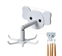 Percha de utensilios giratoria, perchas para utensilios con 6 garras | Ganchos de cocina en forma de elefante lindo para utensilios | Ganchos de puerta sin punzones, perchas de pared,