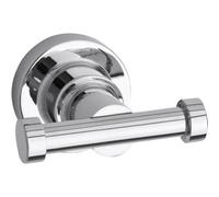 Percha doble tesa Luup, metal cromado, autoadhesiva, tecnología adhesiva de montaje, 50 x 63 x 70 mm