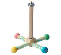 Percha giratoria de loro, pata Grinding Pole, ejercicio de entrenamiento de rama, diseño interactivo, promotes Healthy Claws and Beak, (18 x 18 x 15 cm), ideal para Parrot and Parakeet Jaulas