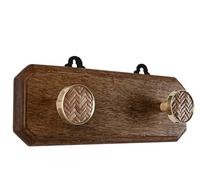 PERCHA MADERA/BAMBU/METAL 2 POMOS