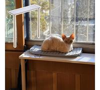 Percha para alféizar de ventana para gatos con fácil montaje y limpieza, estante que ahorra espacio para que los gatos se sienten, tomen el sol y vean al aire libre
