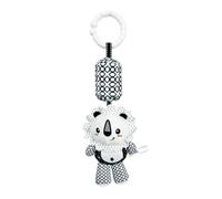 Percha para cuna de desarrollo infantil, color blanco y negro, animal, sonajero de estimulación sensorial auditiva para cochecitos de bebé, decoración de cuna, juguete colgante para bebé