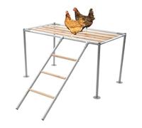 Percha para gallinas con escalera de gallinas, 105 × 60 × 60 cm | Perche de pollo con escalera para 10 adultos gallinas aves de corral plataforma para gallinero patio trasero y granja de aves