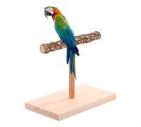 Percha Para Loro - Soporte En Forma De T De Madera Natural, Plataforma De Ejercicio Aviar De Mesa | Textura De Rama Sostenible Fomenta El Entrenamiento De Escalada, Actividad De Equilibrio, A