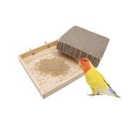 Percha para loros, área de juegos de cartón para loros | Posaderos de enriquecimiento para asar y jugar para pájaros como Pinguelli, guacamayos, cacatúas y periquitos para pajareras de interior y