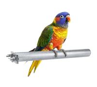 Percha para loros de acero inoxidable, resistente, resistente al óxido, para pájaros pequeños a grandes, accesorios de jaula seguros y fáciles de limpiar (9.8 x 1 pulgadas)