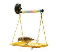 Percha para Loros Soporte para Ventana con Bandeja De Excrementos Y | Soporte Aves Para Pinzones Cotorras Periquitos Sala De Estar Hogar Parque Juegos Y Entrenamiento